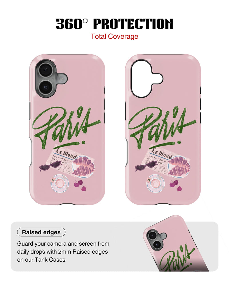 iPhone 16 Plus Tank Case | Girls Aesthetics (Paris Pink)