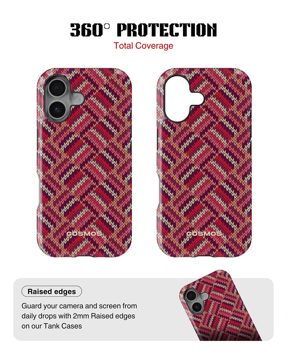 iPhone 16 Tank Case | Textures (Ruby Weave)