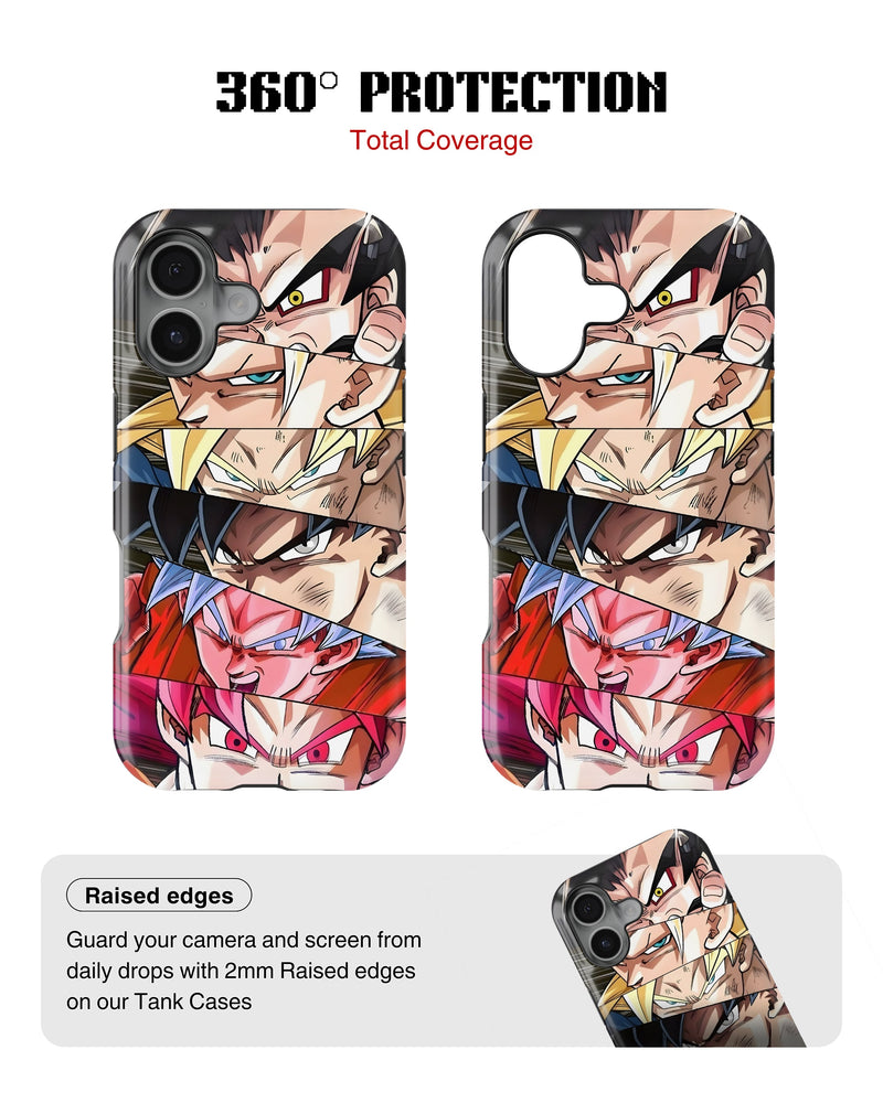 iPhone 16 Plus Tank Case | Anime (Saiyan Faces)