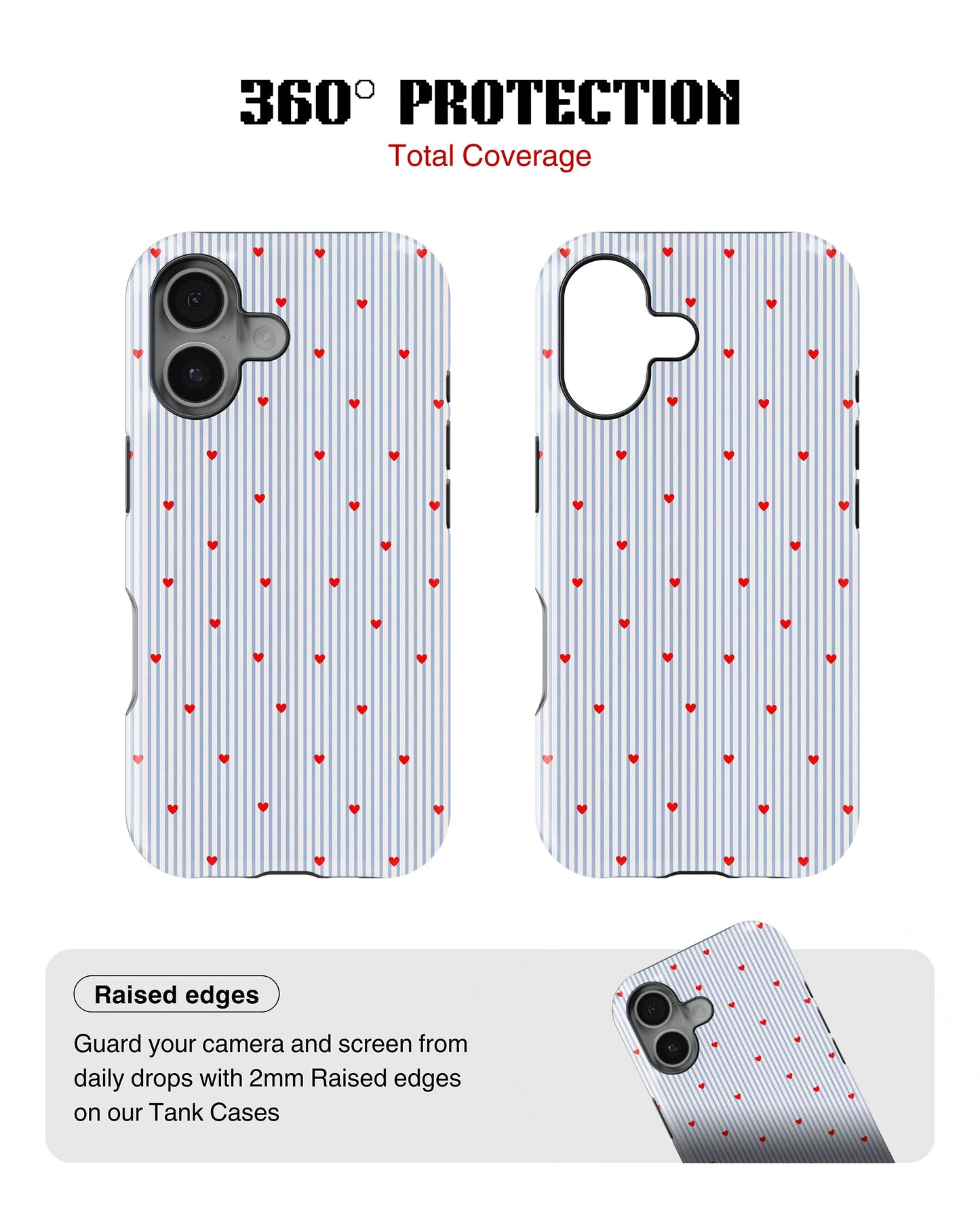 iPhone 16 Plus Tank Case | Girls Aesthetics (Sweet Stripes)