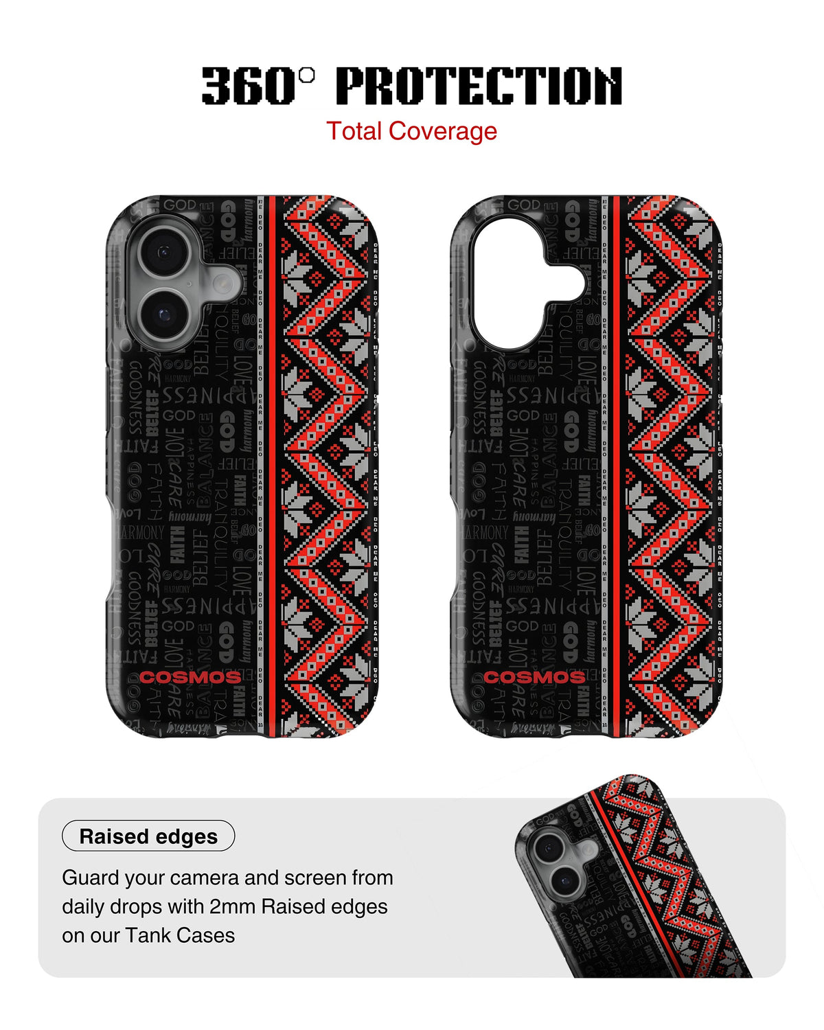 iPhone 16 Plus Tank Case | Textures (Tribal Noir)