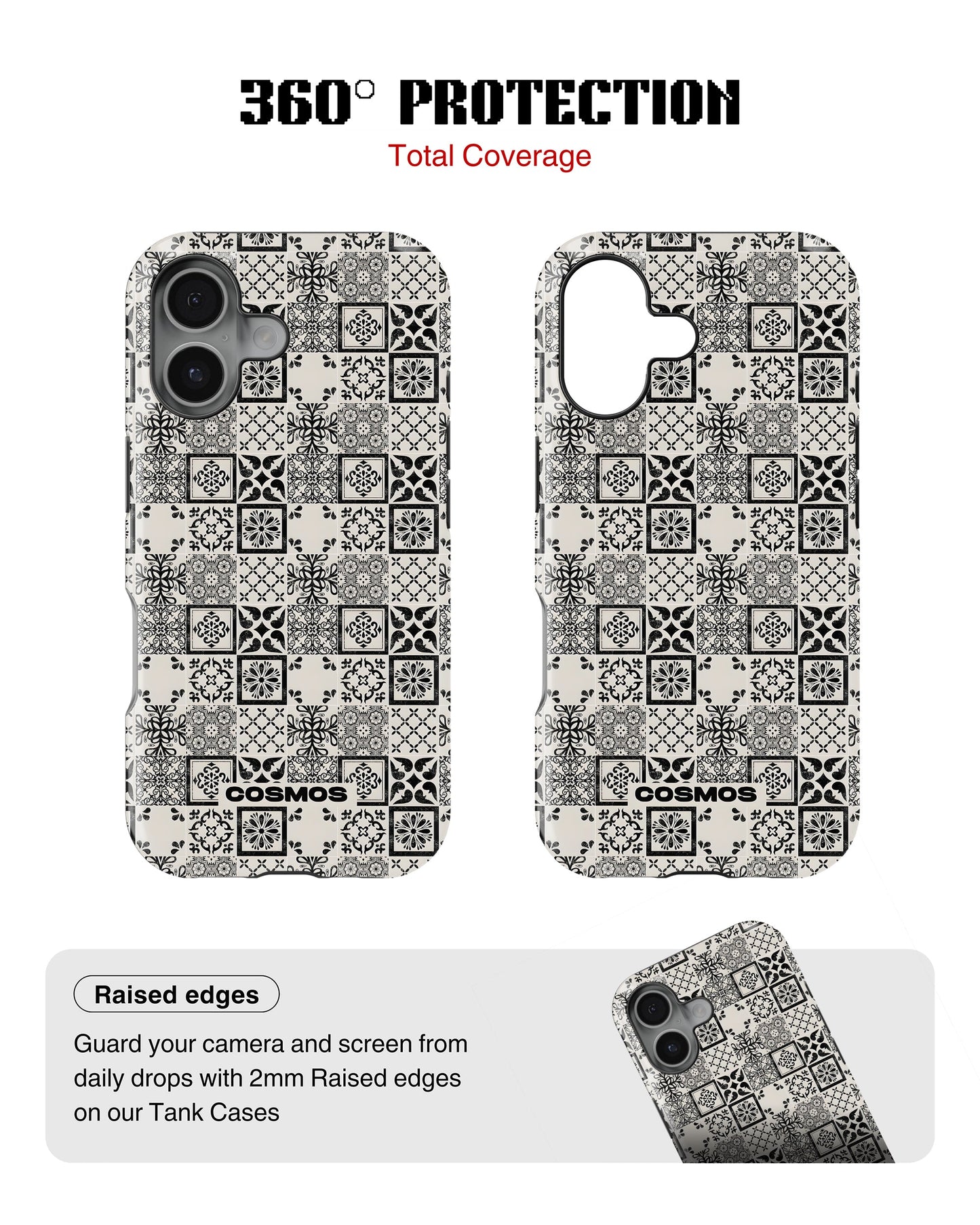 iPhone 16 Plus Tank Case | Textures (Vintage Mosaic)